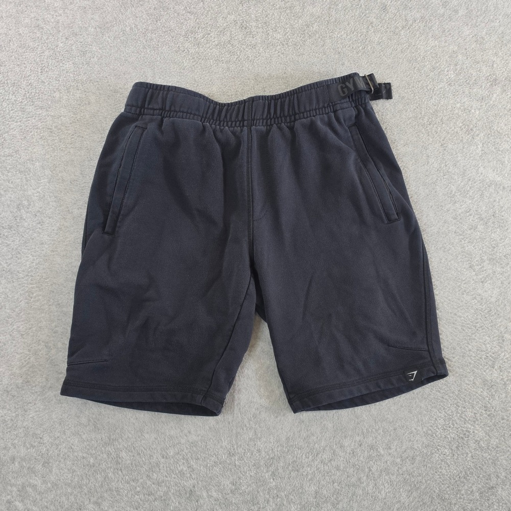Gymshark Mens Athletic Shorts Black Adjustable Buckle Waist Size M